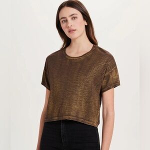 GOLDIE Metallic Sparkle Crop Tee